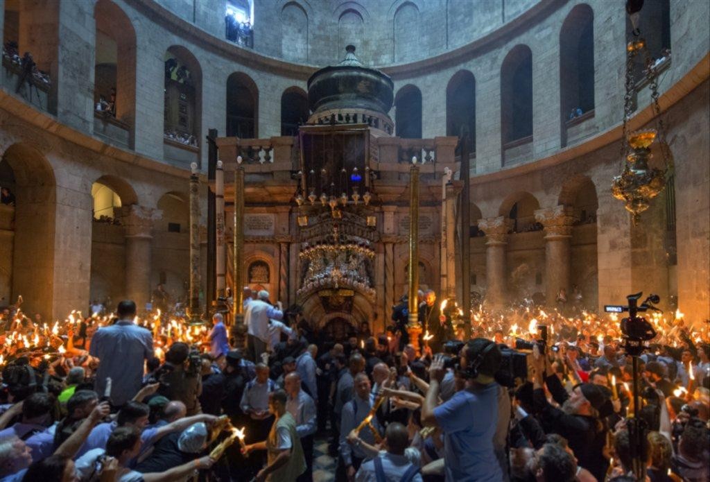 Holy Fire ceremony at the Church of the Holy Sepulchre in Jerusalem